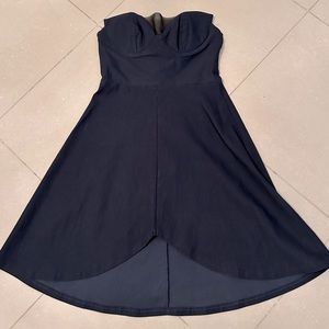(S) NWOT Nasty Gal Black Strapless High Low Dress